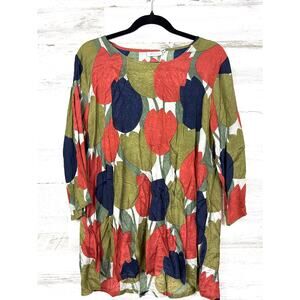 Masai Womens M Multicolor Tulip Lightweight Viscose Pullover Blouse Tunic NWT